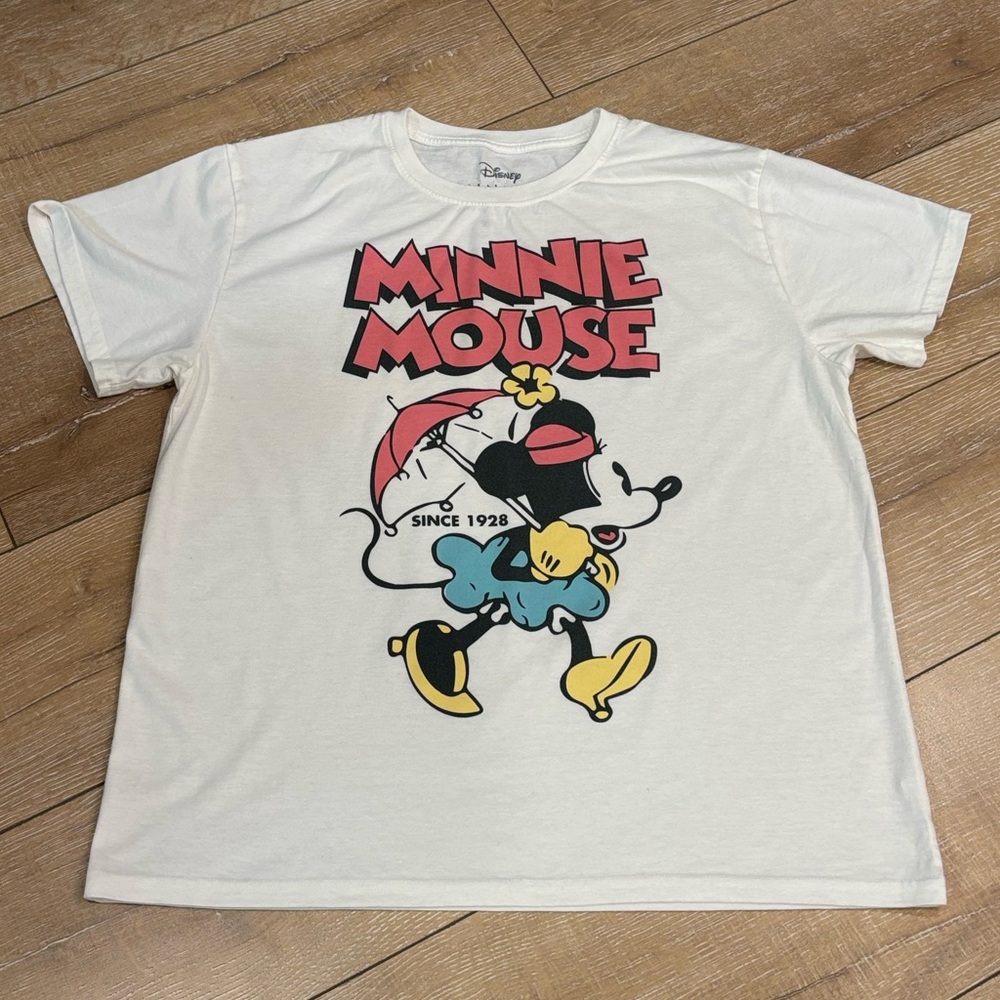 Disney Minnie Mouse Graphic T-Shirt White Vintage Style Retro XXL